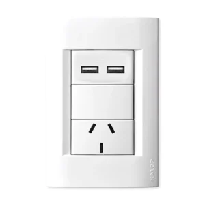 conjunto civil 1 toma 10A, USB 2A, kalop, modelo KS40810