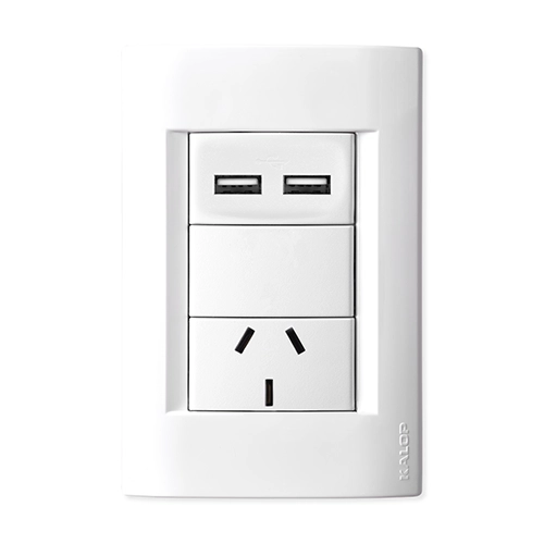 conjunto civil 1 toma 10A, USB 2A, kalop conjunto civil 1 toma 10A, USB 2A, kalop, modelo KS40810